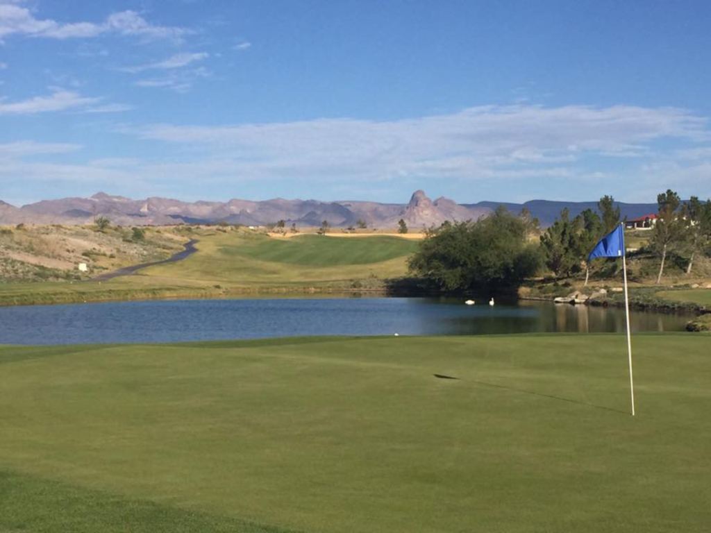 golf course with flag